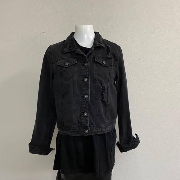 Highway Trucker Distressed Jean Jacket Size Large - Picture 2 of 11